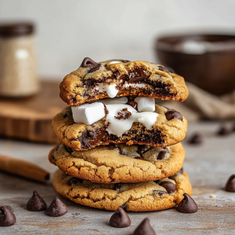 chocolate chip marshmallow cookies image