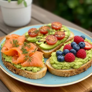 Avocado toast variations with cottage cheese.