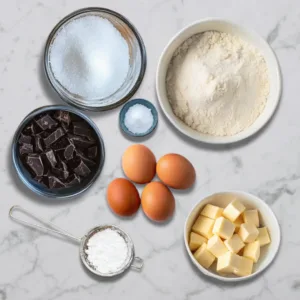 Ingredients for mini chocolate lava cakes