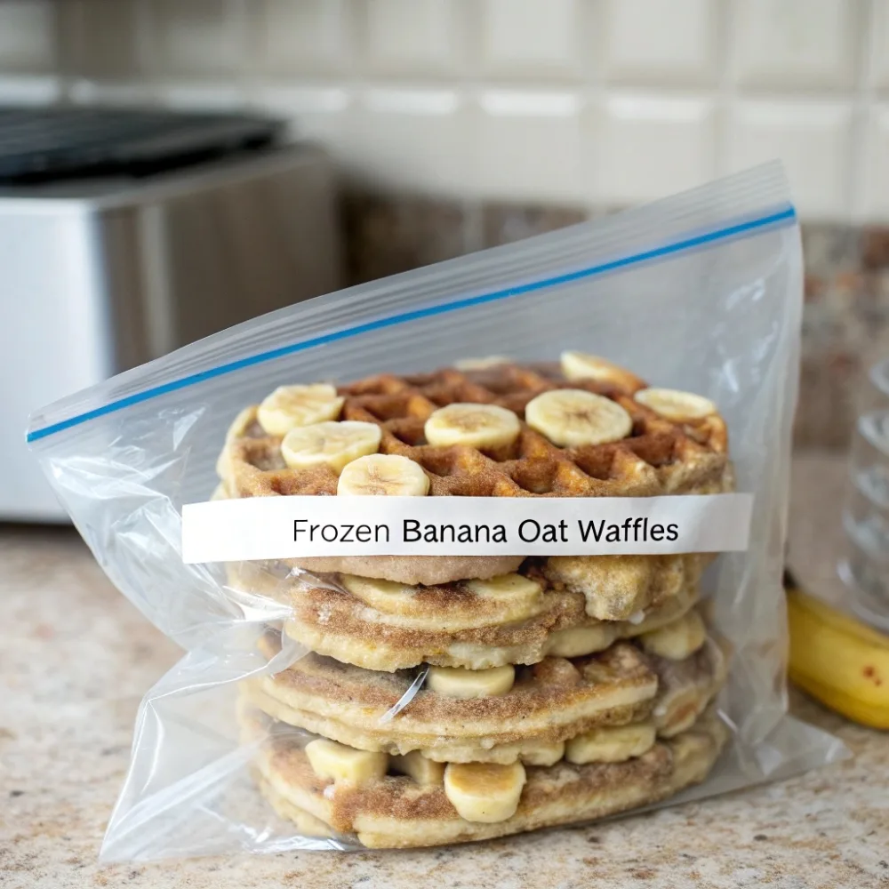 How to store banana oat waffles in the freezer